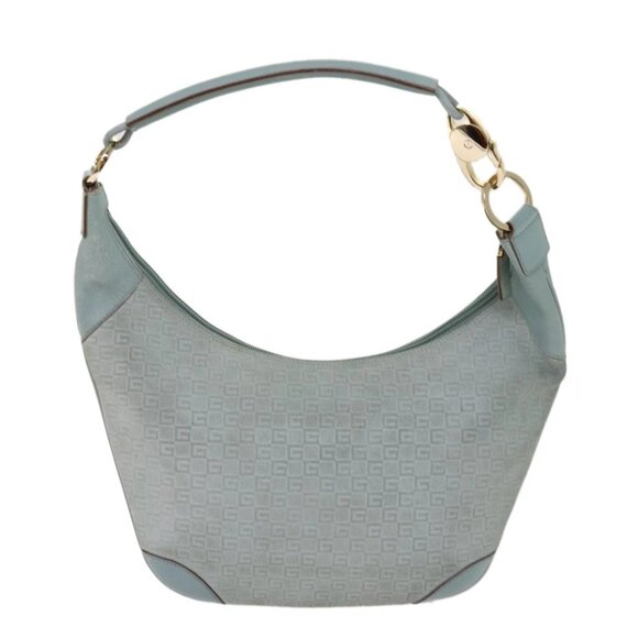 GUCCI GG Canvas Shoulder Bag Light Blue 001 4158 Auth 69052 - Picture 1 of 14
